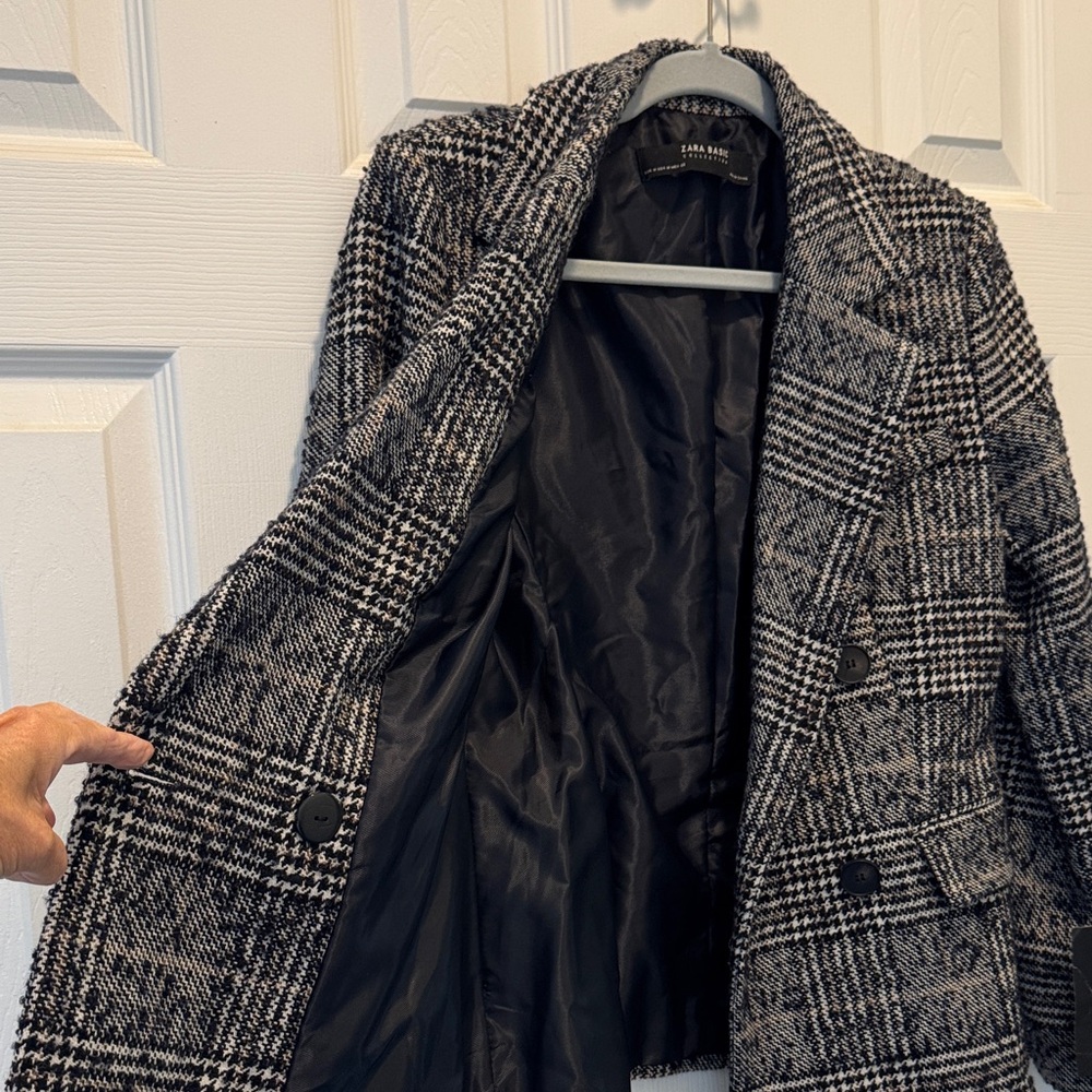 Zara Basic Collection Plaid Double-Breasted Blaze… - image 4